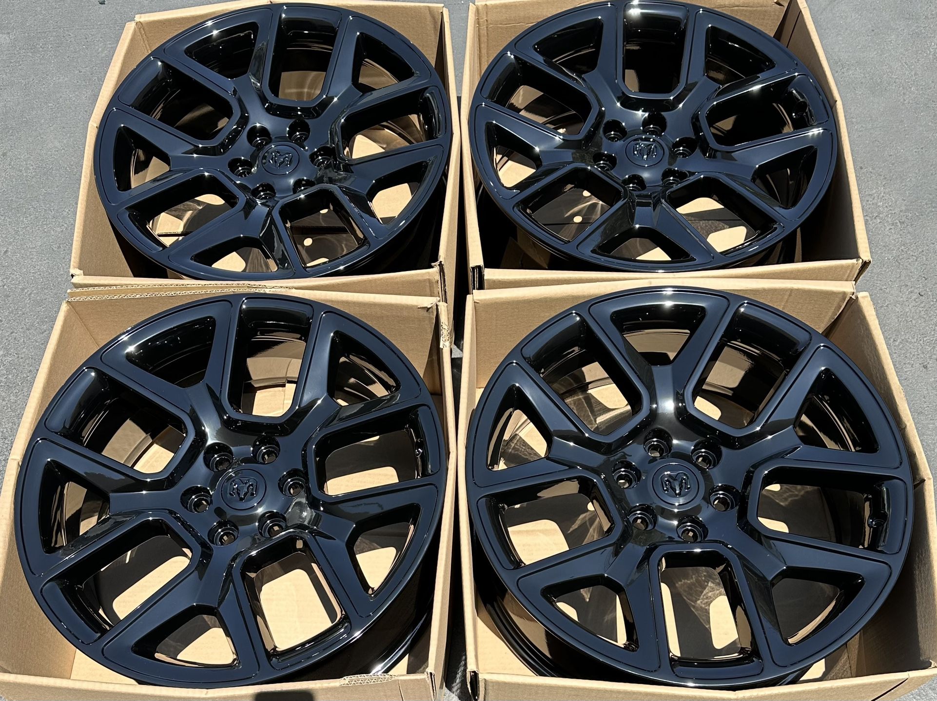22” RAM 1500 Factory wheels rims gloss black new Dodge