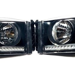 HEADLIGHTS FOR 06-08 DODGE RAM BLACK/CLEAR SIDE