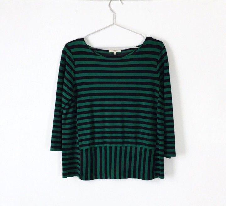 Nice MADEWELL Striped Relaxed Fit TUNIC Top Sz SMALL