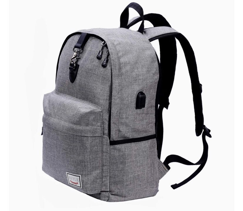Water Resistant Laptop Backpack for 15.6” Laptop with USB charging port