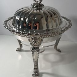 Vintage Play by Play Chafing Dish Set - Lion Head Legs Silver Plated Ornate