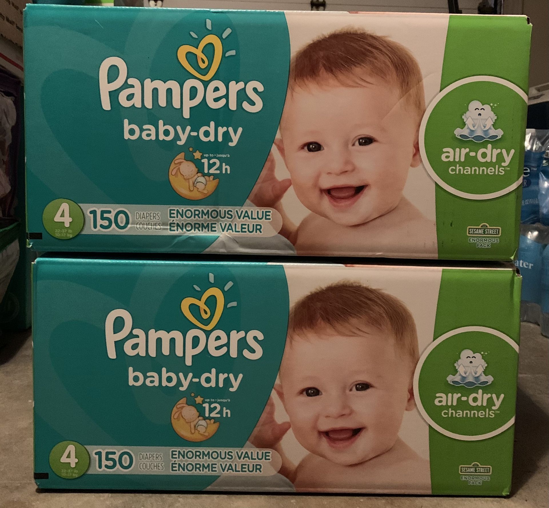 Pampers diapers size 4 (150 in a box) $45 each or both for $70