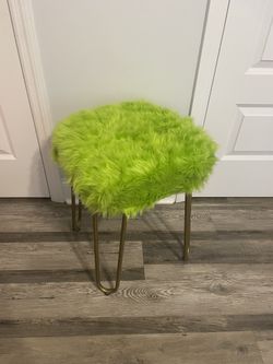 Green Furry Cool Stool