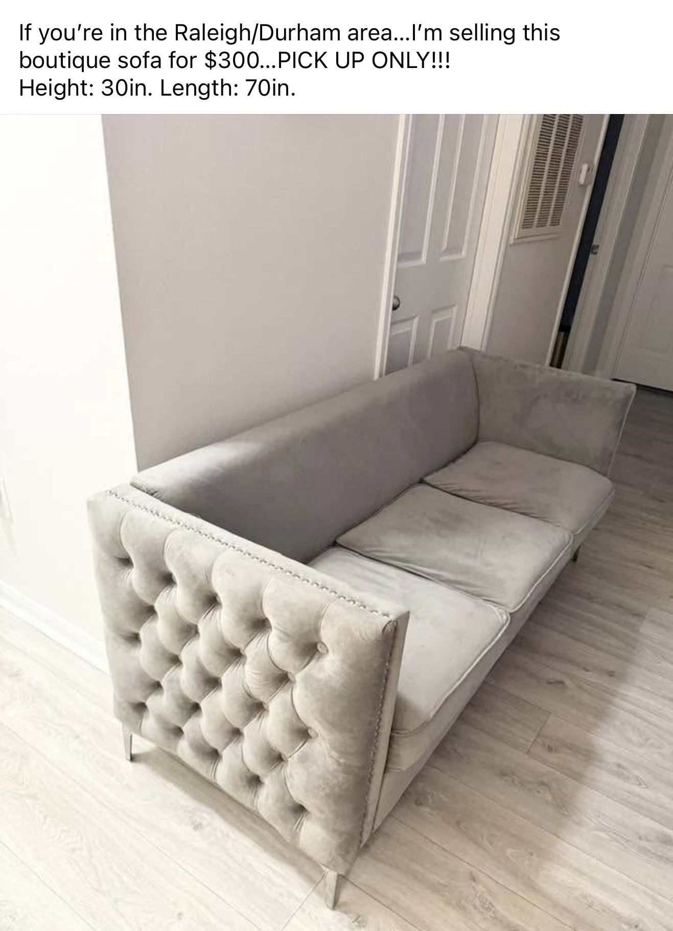 Grey Boutique Couch For Sale!!!!