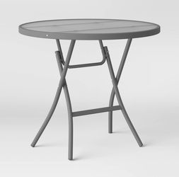 Patio Bistro Table - Clear Glass Foldable