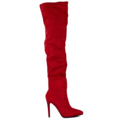 OVER THE KNEE BOOTS - RED