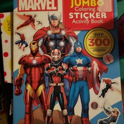 NEW MARVEL JUMBO  COLORING AND ACTIVITY BOOK WITH OVER 300 STICKERS