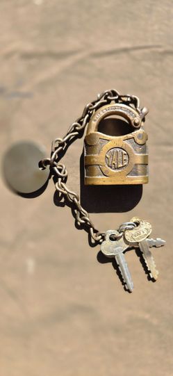 110 Year Old Railroad Lock-YALE and Towne/ 3  Keys