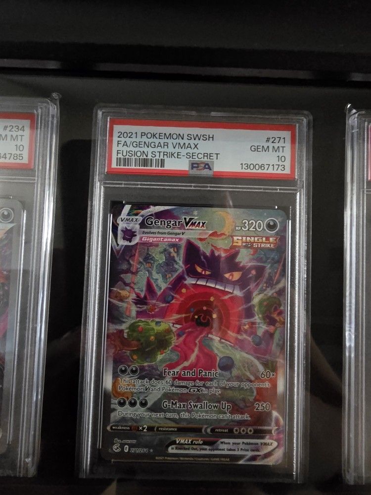 Pokemon 2021 Gengar VMAX 271/264 Alt Art Fusion Strike PSA 10
