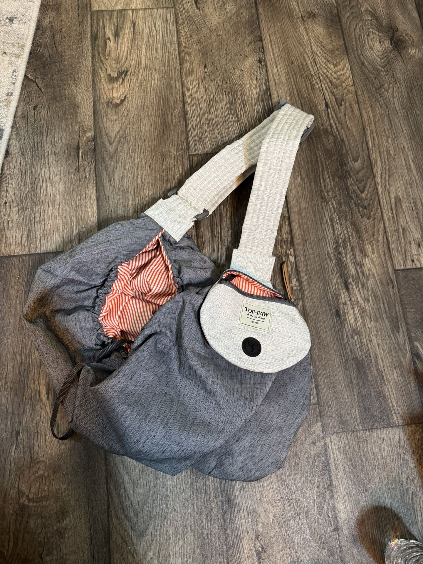 Dog items - bag, bowls, costume, vest