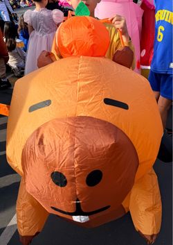 Inflatable Cabybara Halloween Animal Costume Kids Size 47"-63"/4ft-5ft