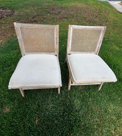 Rattan accent chairs - pair