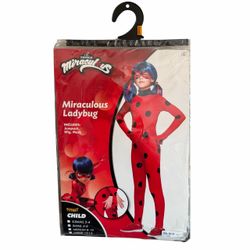 Spirit Halloween Miraculous Ladybug Costume Girls S 4-6 Jumpsuit Wig Mask 2021