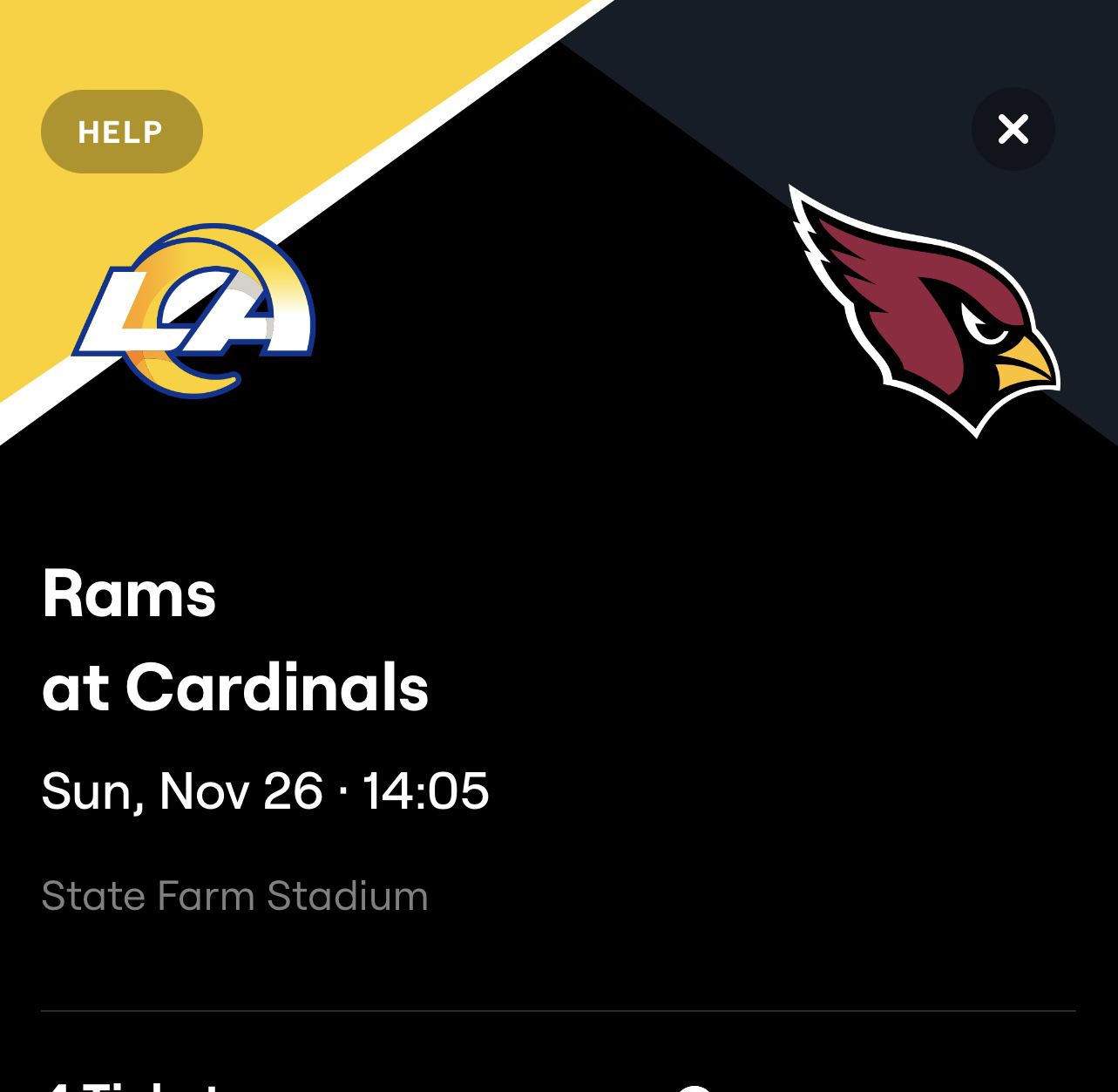 Arizona Cardinals versus Los Angeles Rams