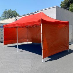 New in box $240 Heavy-Duty 10x20 ft Canopy w/ 4 Sidewalls, Outdoor Patio Pop Up Tent Gazebo with Carry Bag, Black