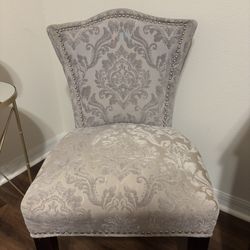 Gray Damask Dining Chair