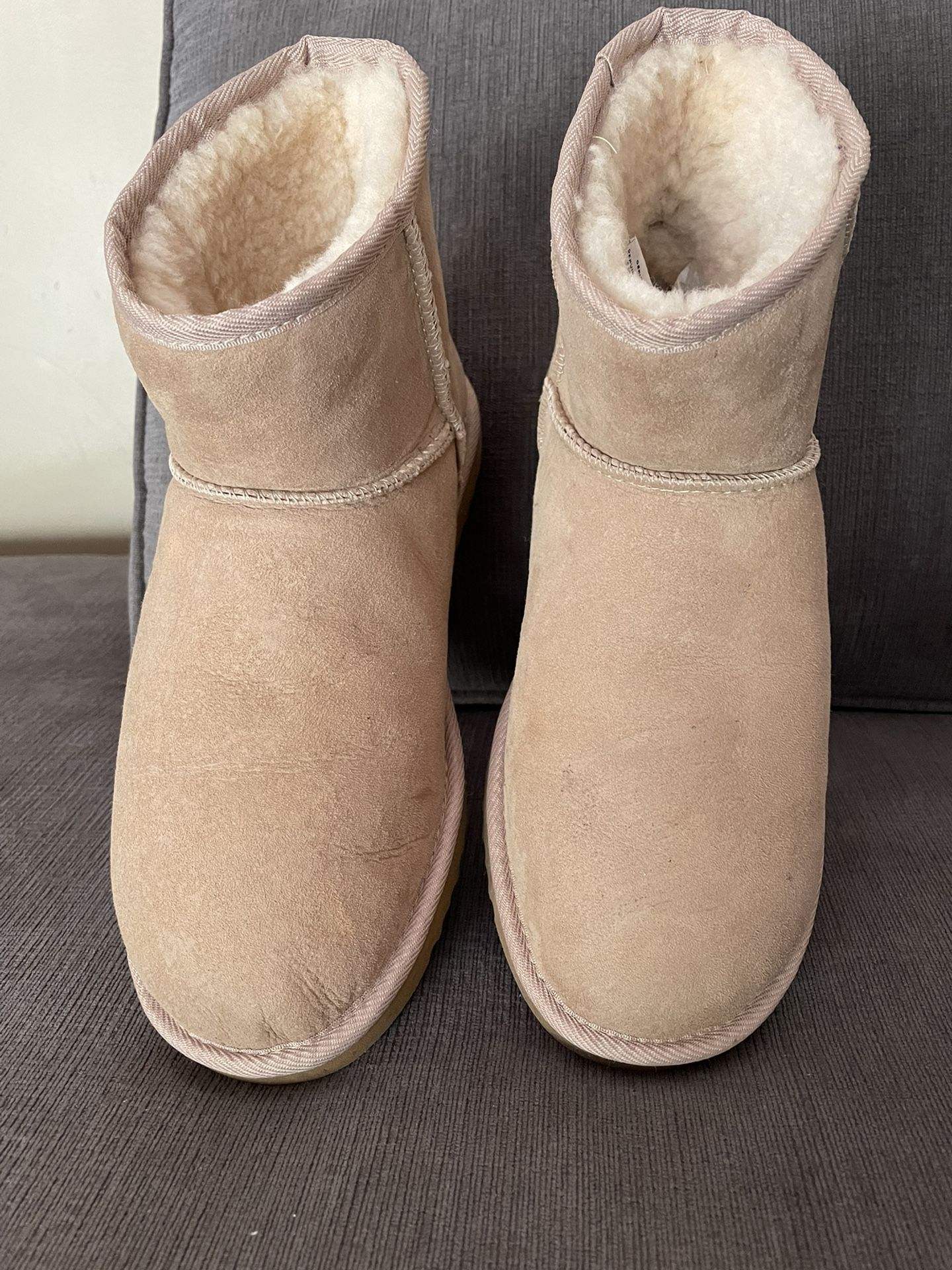 UGG Classic Mini Genuine Shearling Lined Boot, Tan Color, Size 9