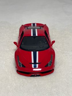 Ferrari Die-Cast Model Car Red with Racing Stripes