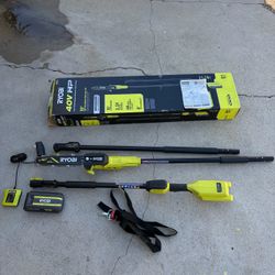 RYOBI 40V HP Brushless 10 in. Cordless Battery Pole Saw with 2.0 Ah Battery and Charger