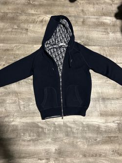 blue dior zip up hoodie