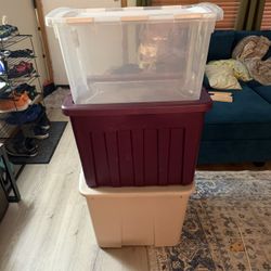 3 Storage Bins Totes