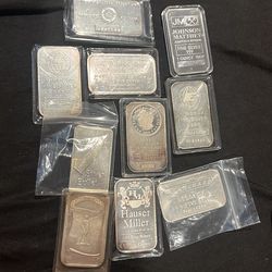 Vintage silver bar lot 10 oz total