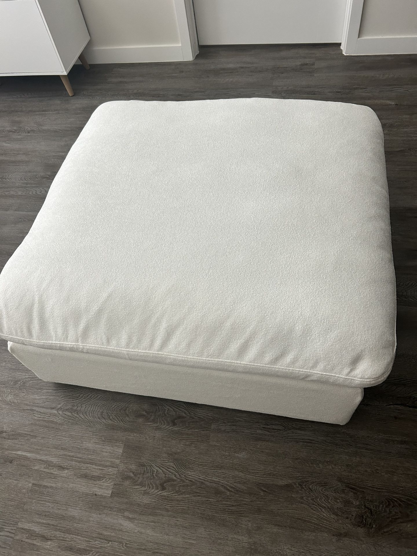 White Ottoman W/Storage