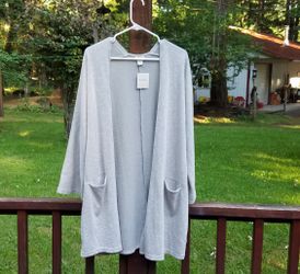 DONNI. Rib Sweater Sandwash Cardigan