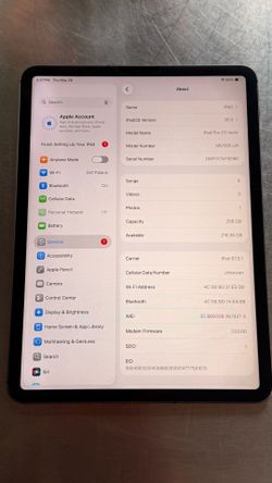 11” iPad Pro Cellular + WiFi 256GB 2018 MU122LL/A