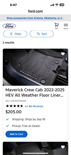 Ford Maverick All Weather Mats