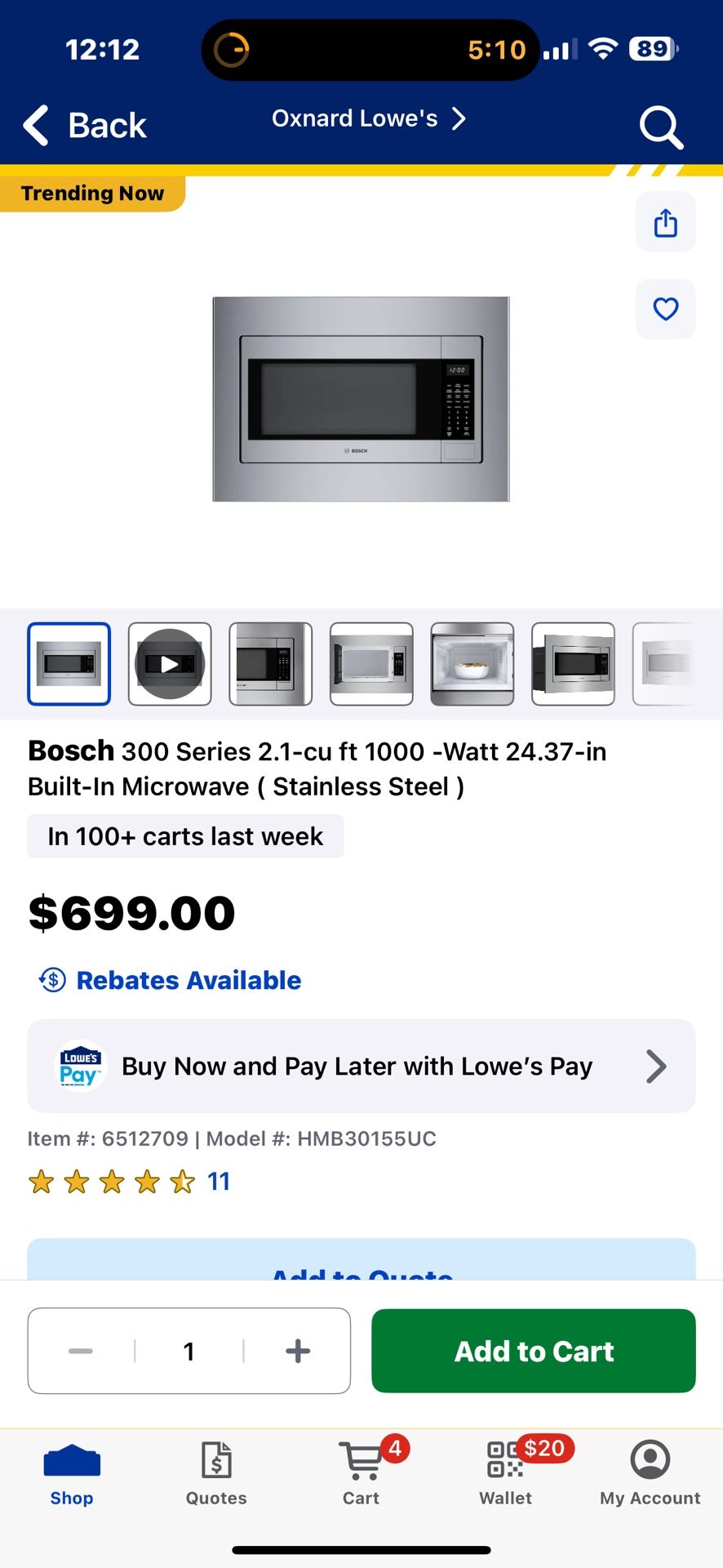 NEW BOSCH BUILTIN MICROWAVE WITH A FREE $300 27”TRIM KIT INCLUDED AND FACTORY WARRANTY 3/22/25