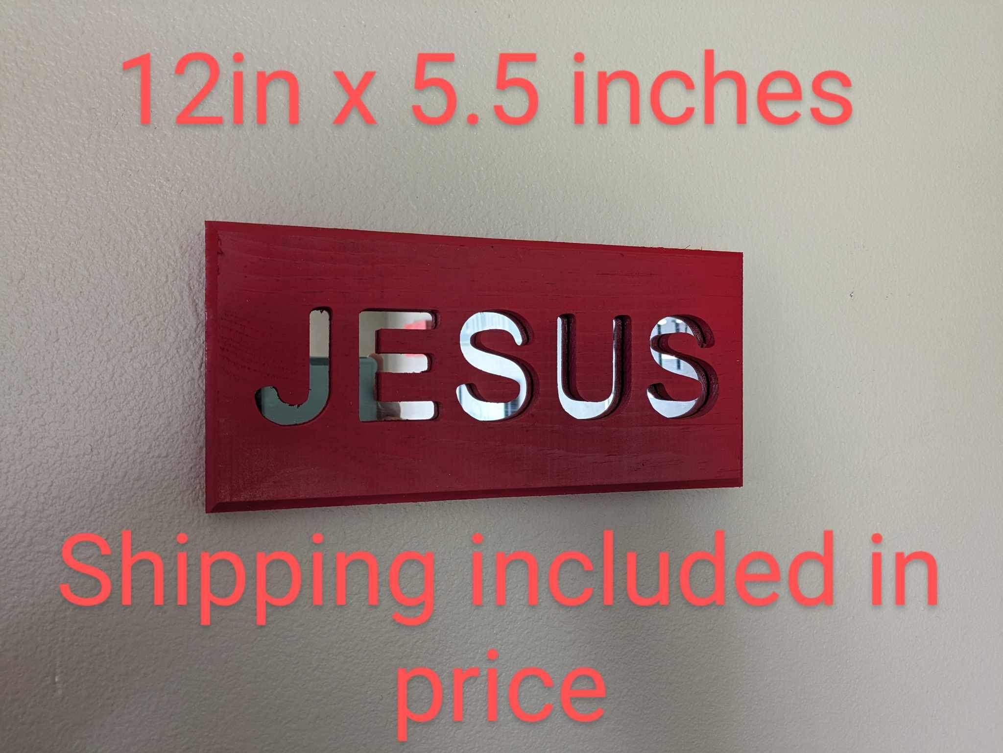 Jesus faith Blessed In White Or Red Shipping Includes Wood (calvary) Mirror (reflection) Washed White As Snow With His Blood 