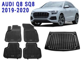 All weather rubber floor mats trunk liner set for Audi Q8 SQ8 2019-2020 Custom Fit