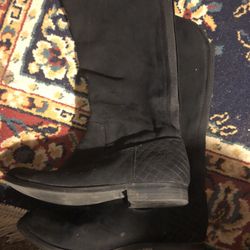 Ladies Beautiful Black Suede Tall Boots Sz 9m