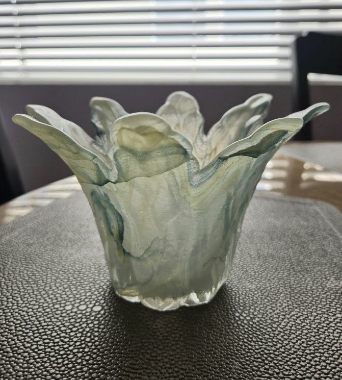 Murano Style Blown Glass Candle Holder