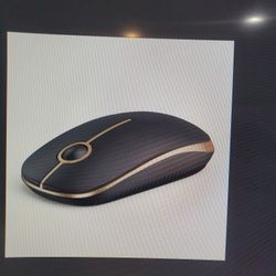 Black & Gold Wireless Mouse, 2.4G Slim Portable Nano USB-A Receiver
