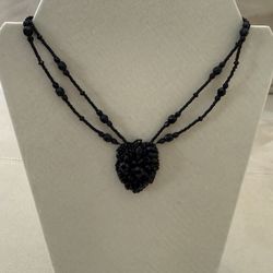 Miriam Haskell Black Beaded Necklace