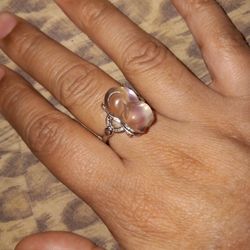 Fox Light Fluorite Silver Ring