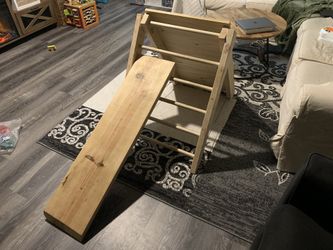 Homemade Pickler Triangle Slide And Rock Wall