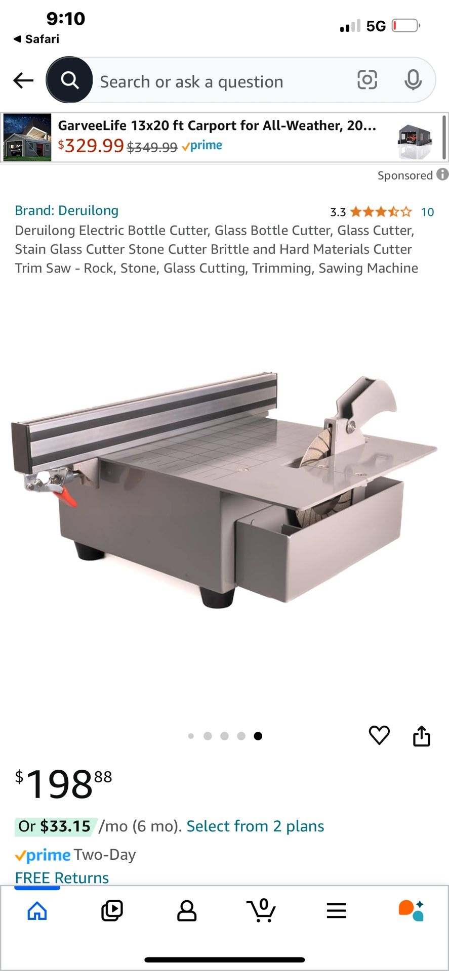 Deruilong Electric Bottle Cutter, Glass Bottle Cutter, Glass Cutter, Stain Glass Cutter Stone Cutter Brittle and Hard Materials Cutter Trim Saw - Rock