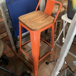 Brand New Orange Bar Stool