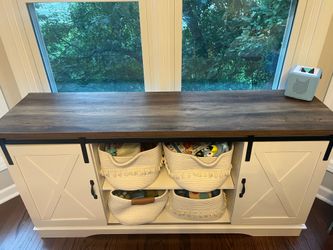 Farmhouse Storage Cabinet / Console with Sliding Barn Doors