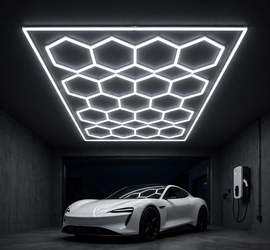 Hexagon LED Garage Light - 14 Hexagons with Frame