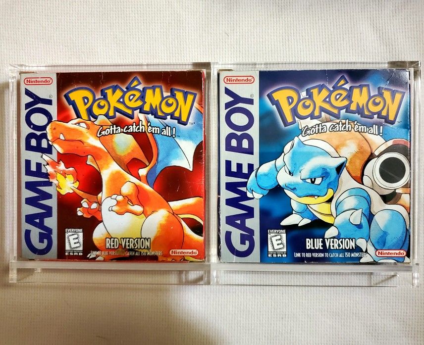 Pokemon Red & Misprint Blue Version CIB - Nintendo GameBoy Color GB ...