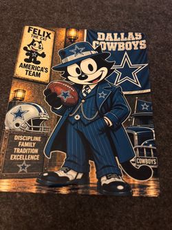 Dallas cowboys Felix the cat on a metal sheet