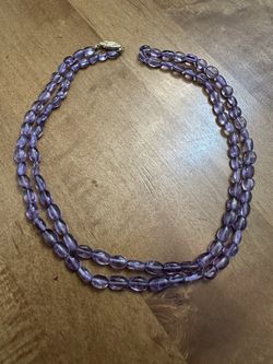 Amethyst 14k filigree clasp necklace
