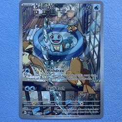 Pokémon Squirtle 148/142 Illustration Rare from Scarlet & Violet: Stellar Crown.
