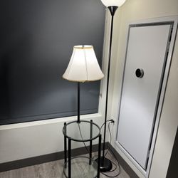 Corner Table With Lamp With Floor Lamp Good Condition 
