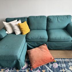 Sofa With Chaise With Free Side Tables And Pillows