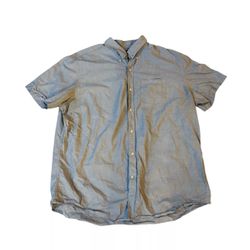 Old Navy Sz XXXL Men Button Up Slim Fit Classic Shirt Gray Short Sleeve